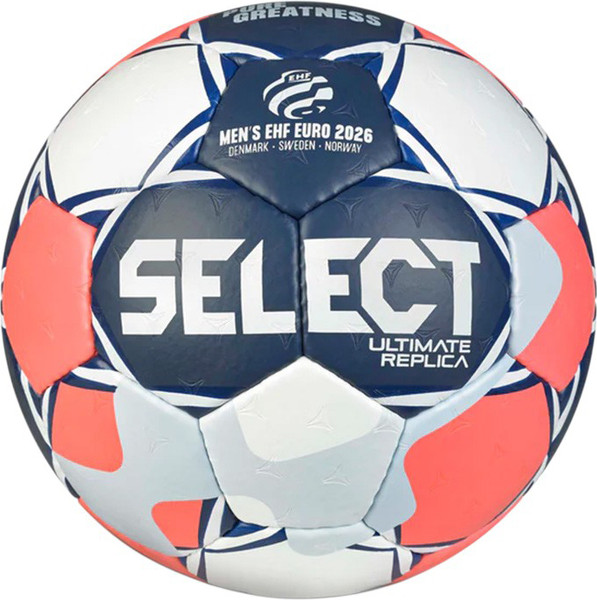 Изображение товара Гандбольный мяч Select Ultimate EHF Euro Men Replica v26 / 3572858749 (размер 3, белый/синий/коралловый)