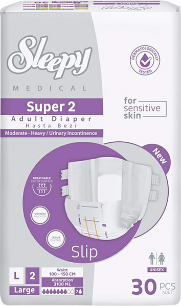 Подгузники для взрослых Sleepy Adult diaper Large Super 2-30 (30шт) — фото 3