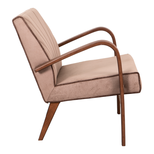 Изображение товара Кресло мягкое Glider Шелл (темно-розовый/коричневый/орех антик)