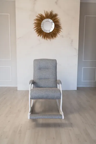 Изображение товара Кресло-качалка Glider Лаунж (светлый/серый/коричневый/молочный дуб)