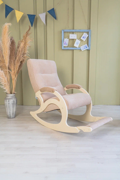 Изображение товара Кресло-качалка Glider Лаунж (бежевый/дуб шампань)