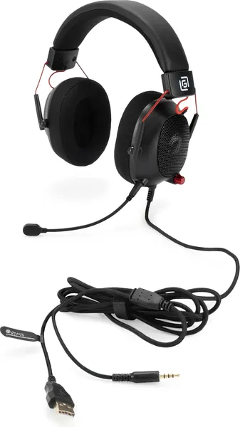 Изображение товара Наушники-гарнитура Оклик HS-L305G (черный/красный)