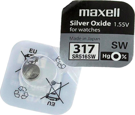 Изображение товара Батарейка Maxell Watch 317 SR516SW Silver 1.55V Bl.1