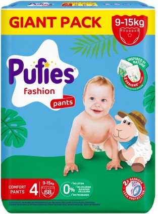 Изображение товара Подгузники-трусики детские Pufies Pants Fashion Maxi 9-15кг (68шт)