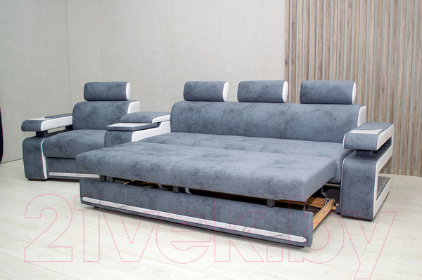 Изображение товара Диван Петрамебель Марсель Люкс Левый (серый/глори 23/глори 25)