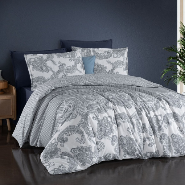 Изображение товара Комплект постельного белья Sarev Bazaar ранфорс Евро / N409 Patricia v1/Lacivert