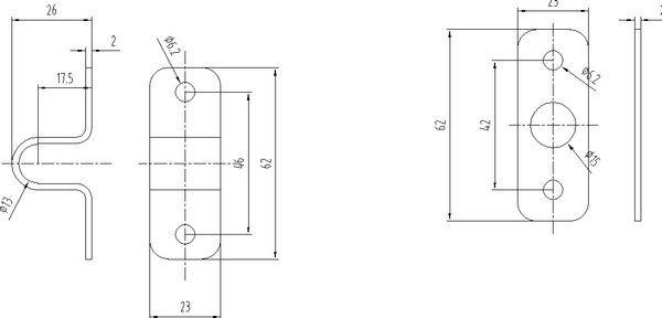 Изображение товара Набор щеколд Прогейт CX60B/2 (2шт)