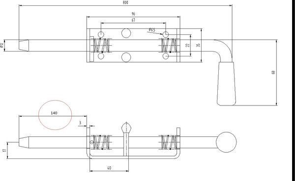 Изображение товара Набор щеколд Прогейт CX60D/2 (2шт)