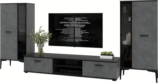 Изображение товара Горка для гостиной Interline Neo-8 (бетон портленд/черный)