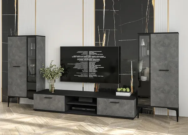 Изображение товара Горка для гостиной Interline Neo-8 (бетон портленд/черный)