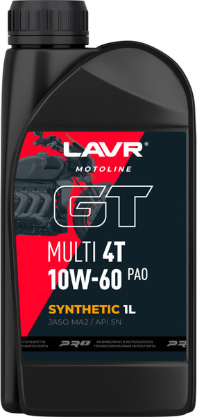 Моторное масло Lavr GT Multi 4T 10W60 SN MA2 / LN7757 (1л) — фото 3