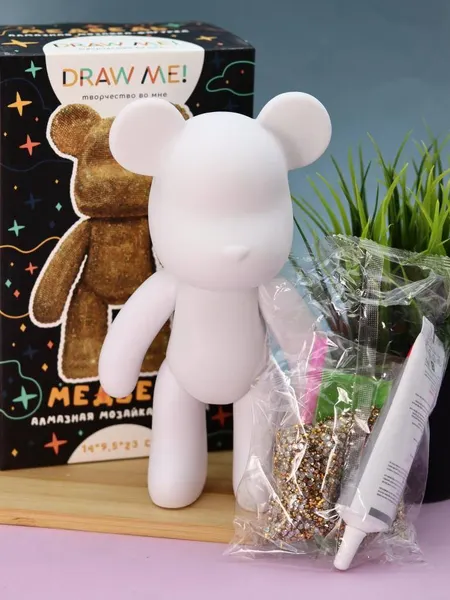 Изображение товара Набор для творчества ILikeGift Алмазная мозаика на фигурке Draw Me! Gold bear / 156-DB014