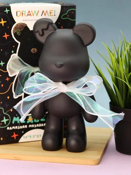 Изображение товара Набор для творчества ILikeGift Алмазная мозаика на фигурке Draw Me! Black bear / 156-DB035