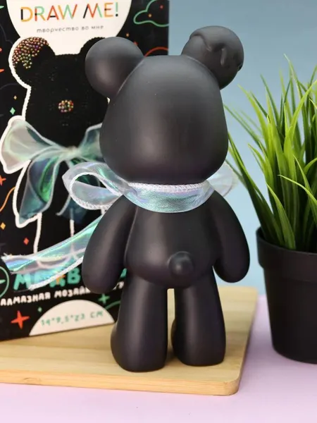 Изображение товара Набор для творчества ILikeGift Алмазная мозаика на фигурке Draw Me! Black bear / 156-DB035