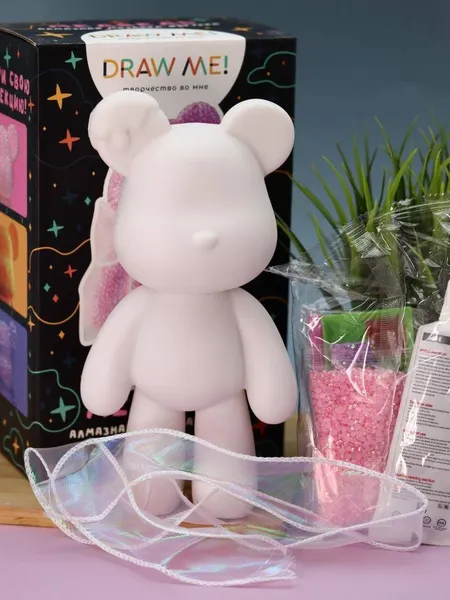 Изображение товара Набор для творчества ILikeGift Алмазная мозаика на фигурке Draw Me! Pink bear / 156-DB036