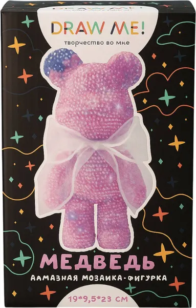 Изображение товара Набор для творчества ILikeGift Алмазная мозаика на фигурке Draw Me! Pink bear / 156-DB036