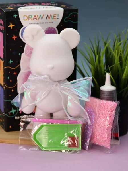 Изображение товара Набор для творчества ILikeGift Алмазная мозаика на фигурке Draw Me! Pink bear / 156-DB036