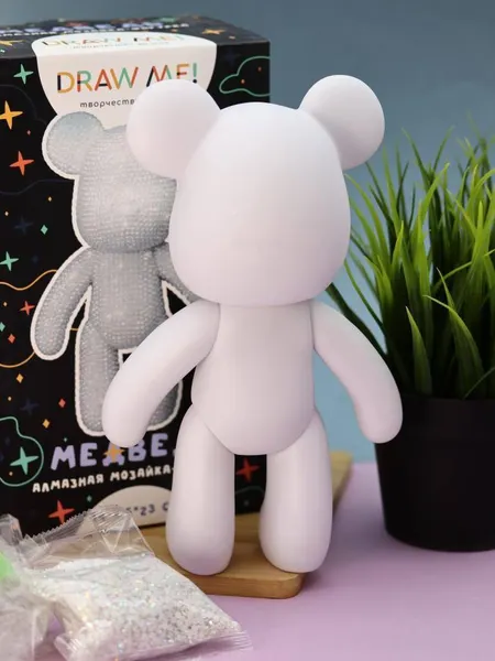 Изображение товара Набор для творчества ILikeGift Алмазная мозаика на фигурке Draw Me! White bear / 156-DB002