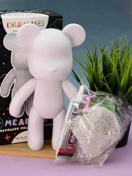 Изображение товара Набор для творчества ILikeGift Алмазная мозаика на фигурке Draw Me! White bear / 156-DB002