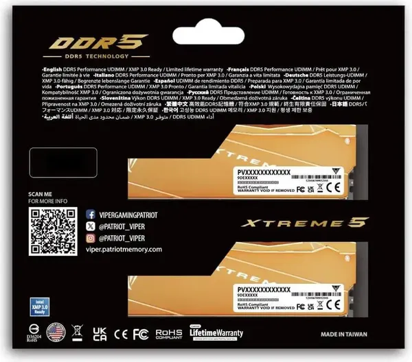 Изображение товара Оперативная память DDR5 Patriot VXA532G6030K