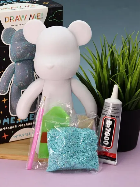 Изображение товара Набор для творчества ILikeGift Алмазная мозаика на фигурке Draw Me! Blue bear / 156-DB008