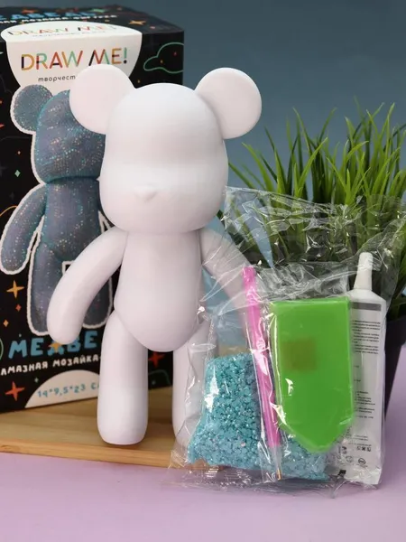 Изображение товара Набор для творчества ILikeGift Алмазная мозаика на фигурке Draw Me! Blue bear / 156-DB008