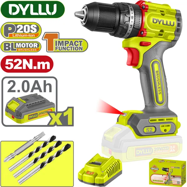 Изображение товара Аккумуляторная дрель-шуруповерт DYLLU DTCDP5282