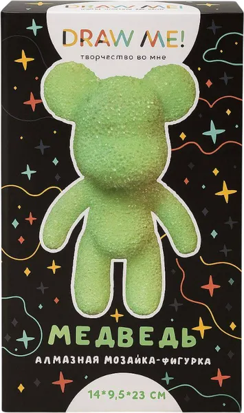 Изображение товара Набор для творчества ILikeGift Алмазная мозаика на фигурке Draw Me! Green bear / 156-DB010