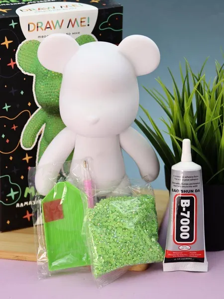 Изображение товара Набор для творчества ILikeGift Алмазная мозаика на фигурке Draw Me! Green bear / 156-DB010