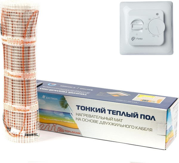 Изображение товара Теплый пол электрический Teplocom МНД-15-2400Вт с термостатом Forsu RTC 70.26