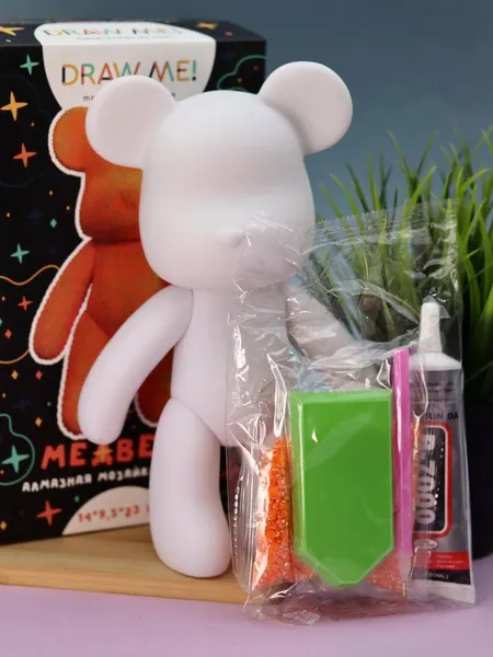 Изображение товара Набор для творчества ILikeGift Алмазная мозаика на фигурке Draw Me! Orange bear / 156-DB013