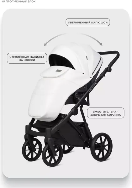 Изображение товара Детская универсальная коляска Riko Montana X Ecco 2 В 1 Basic (11 белый)