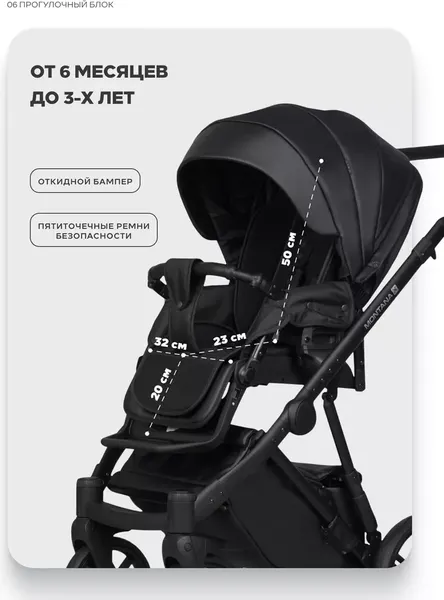 Изображение товара Детская универсальная коляска Riko Montana X Ecco 2 В 1 Basic (12 черный)