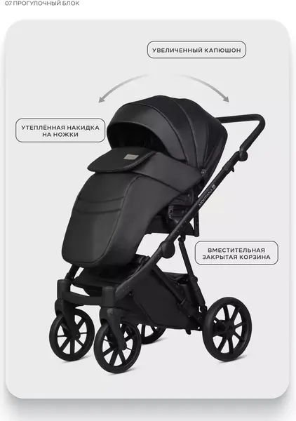 Изображение товара Детская универсальная коляска Riko Montana X Ecco 2 В 1 Basic (12 черный)
