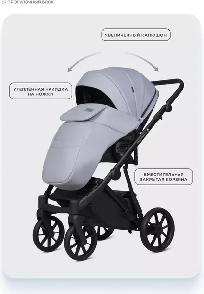 Изображение товара Детская универсальная коляска Riko Montana X Ecco 2 В 1 Basic (23 серый)