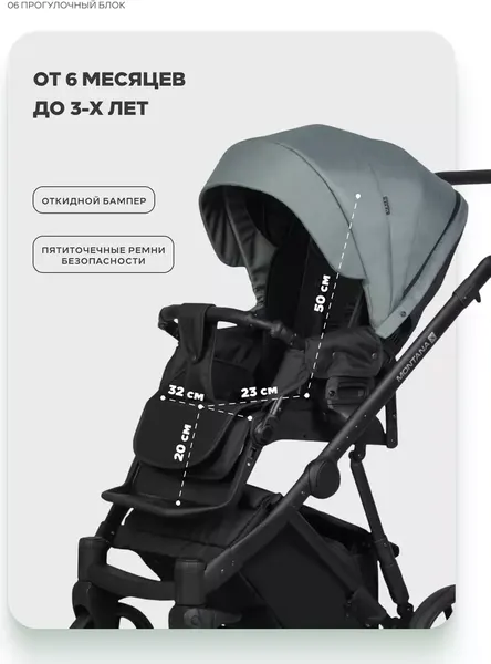 Изображение товара Детская универсальная коляска Riko Montana X Plus 2 в 1 Basic (зеленый)