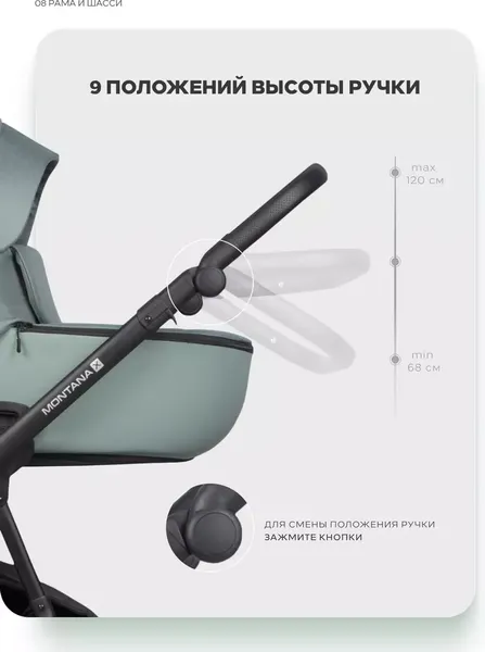 Изображение товара Детская универсальная коляска Riko Montana X Plus 2 в 1 Basic (зеленый)