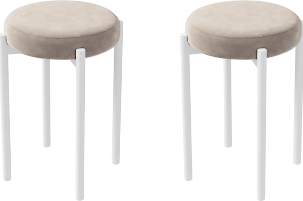 Изображение товара Набор табуретов Памир Паоло F08 (2шт, бежевый/белая опора)