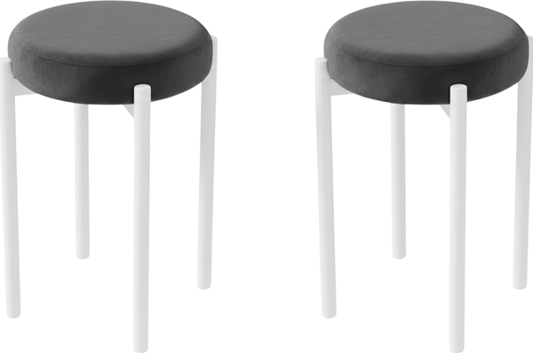 Изображение товара Набор табуретов Памир Паоло F84 (2шт, серый/голубой/белая опора)