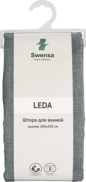 Изображение товара Шторка-занавеска для ванны SWENSA Leda BSC-90-98 (серый/синий)