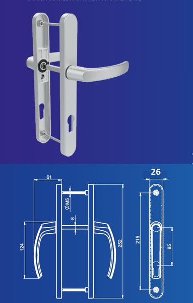 Изображение товара Ручка дверная Прогейт 26.85.7024 (RAL7024)