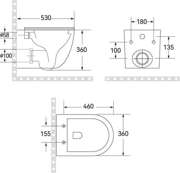 Изображение товара Унитаз подвесной Roxen Antares Tornado Long 530205-01-L