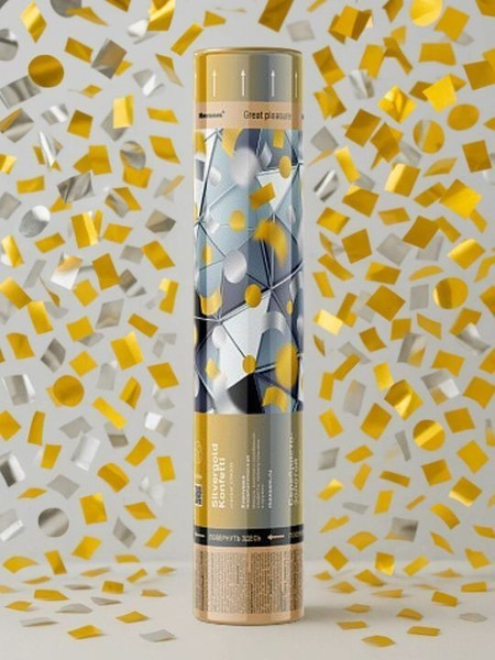 Изображение товара Пневмохлопушка ILikeGift Серебристо-золотой / CM009