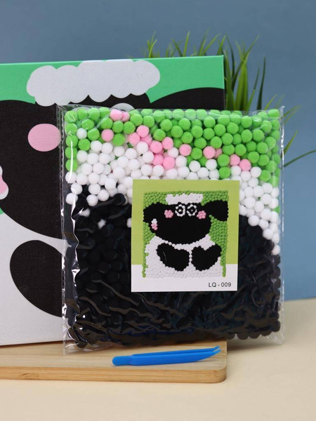 Изображение товара Набор для творчества ILikeGift Картина из помпонов Draw Me! Cute sheep / 156-LQ-009