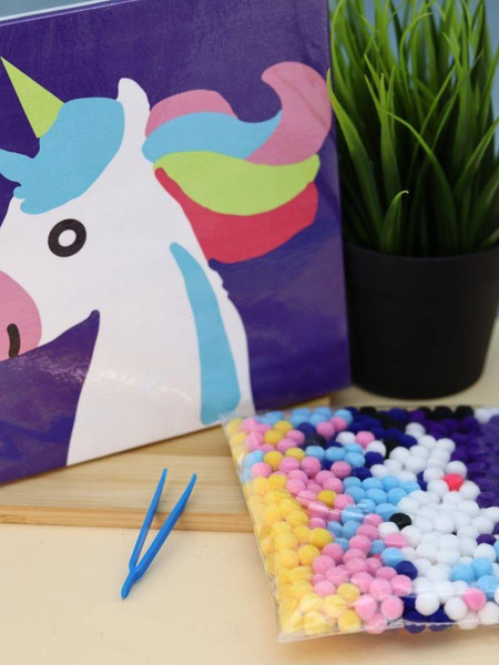 Изображение товара Набор для творчества ILikeGift Картина из помпонов Draw Me! Funny unicorn / 156-LQ-056