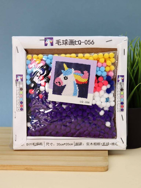 Изображение товара Набор для творчества ILikeGift Картина из помпонов Draw Me! Funny unicorn / 156-LQ-056