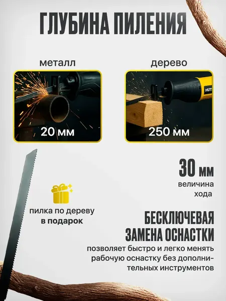 Изображение товара Сабельная пила Huter ПС-2513 (900/72/25/8)