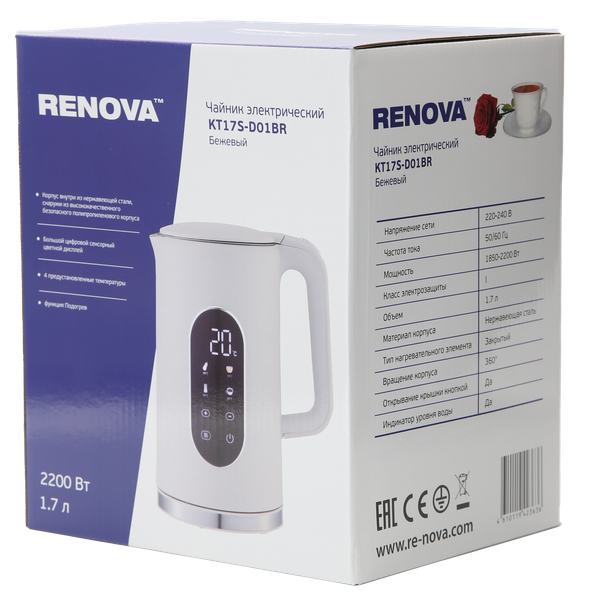 Изображение товара Электрочайник Renova KT17S-D01BR