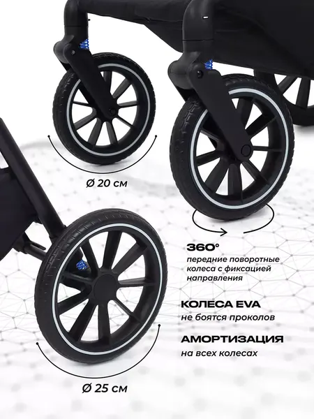 Изображение товара Детская универсальная коляска MOWbaby Amber 3в1 / MB068 (оливковый)