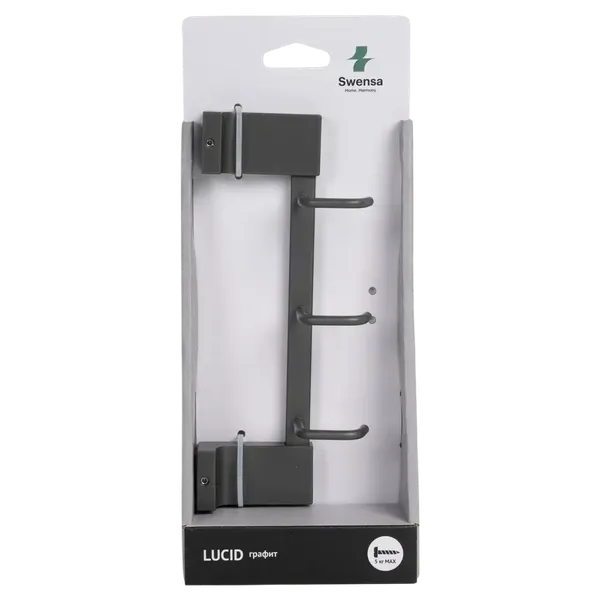 Изображение товара Планка для крючков SWENSA Lucid SWR-5400-10-GRY (графит)